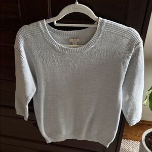 LOFT Women's Soft Blue Crew Neck Sweater